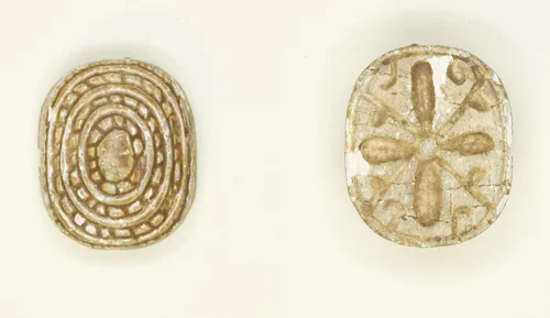 Plaque with Cross and Rope Designs by Egyptian, other, -1650--1550