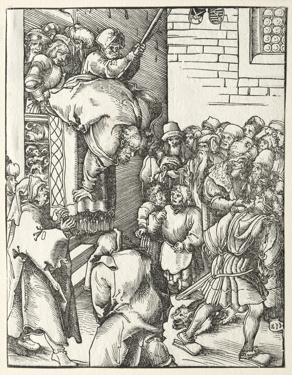 Martyrdom of St. James the Less by Lucas Cranach, print