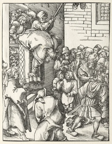 Martyrdom of St. James the Less by Lucas Cranach, print