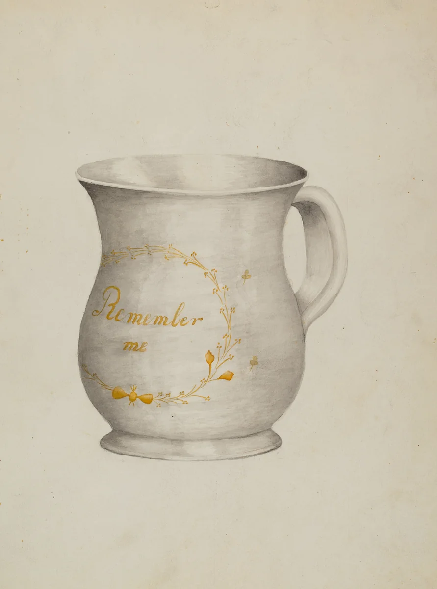 Mug by American 20th Century, index of american design, 1935-1942