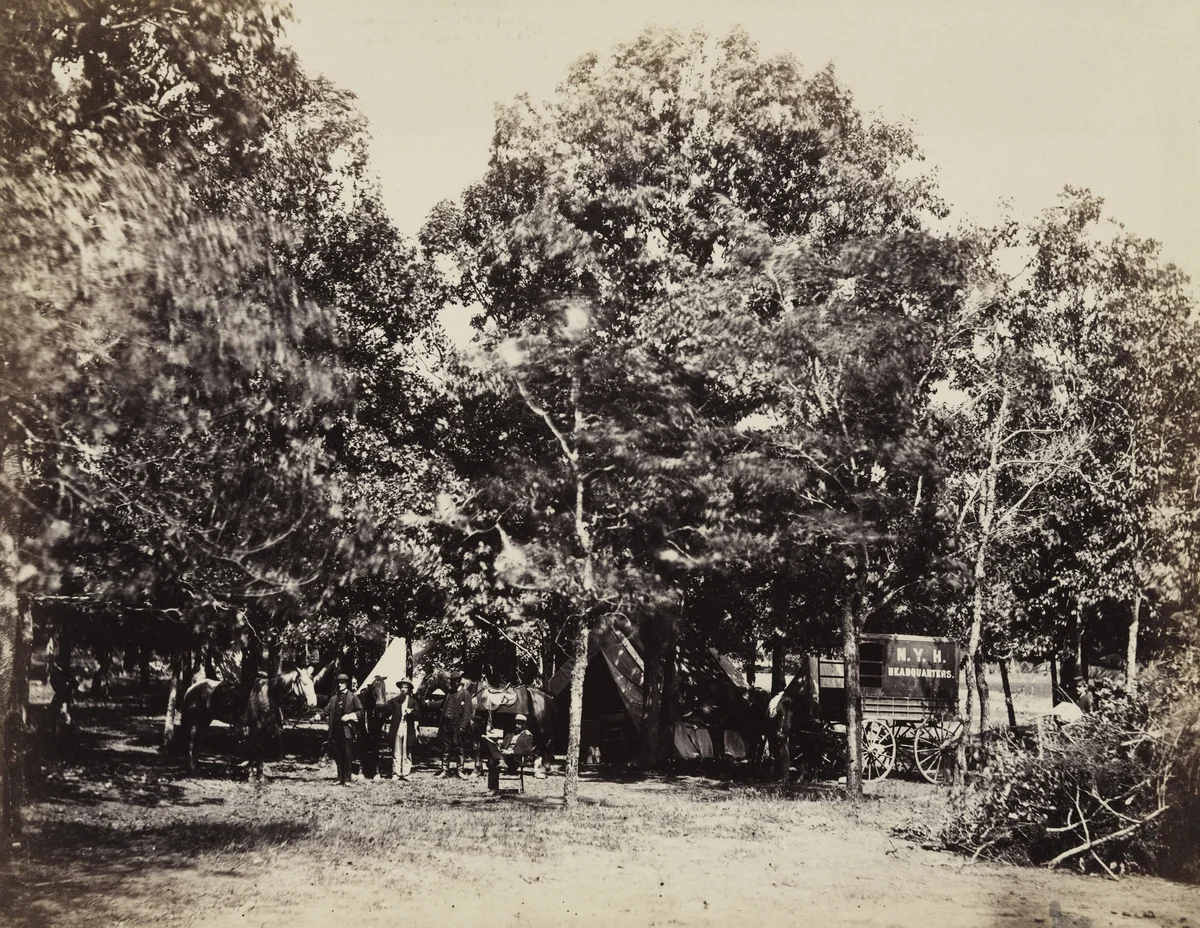 Head-Quarters New York Herald, Army of the Potomac (Bealton) by Timothy O'Sullivan, Alexander Gardner, photograph, 1863