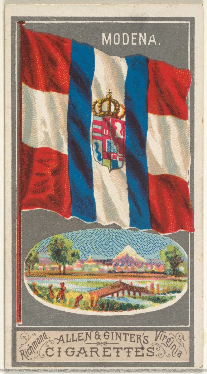 Modena, from the City Flags series (N6) for Allen & Ginter Cigarettes Brands by Allen & Ginter, print, 1887