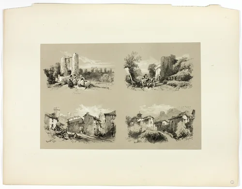 Frejus, Beaucaire, Chateau, from Picturesque Selections by James Duffield Harding, print, 1860