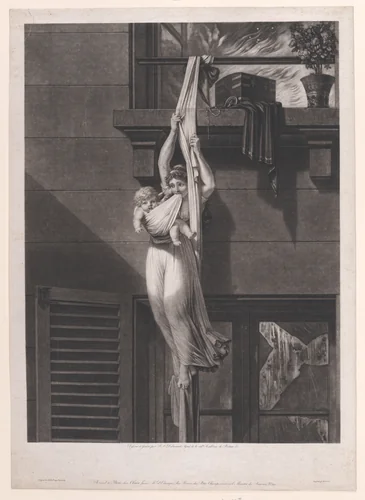 The Fire by Louis Philibert Debucourt, print, 1770-1832