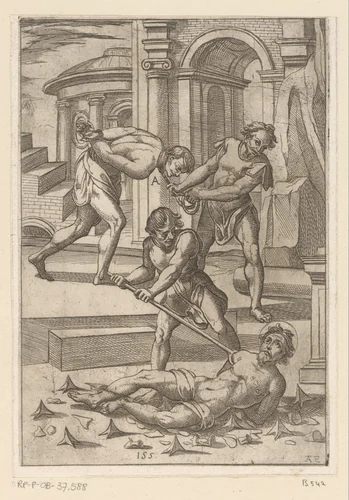 Foltering met scherpe punten by Unknown, print, 1565-1630