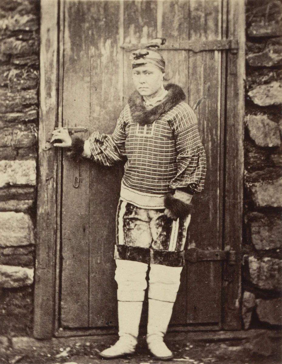 "Young Esquimaux woman, one of the fair dancers" by George P. Critcherson, John L. Dunmore, William Bradford, photograph, 1869