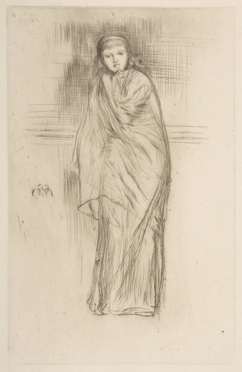 The Model Resting (Draped Model) by James McNeill Whistler, print, 1873-1874