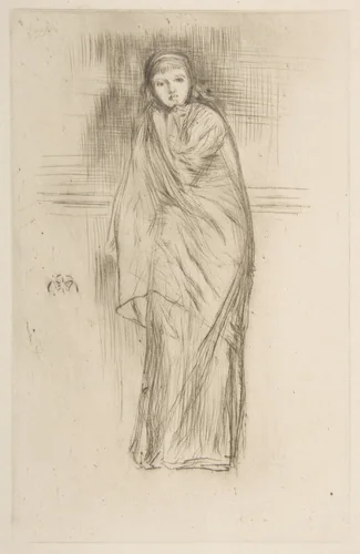 The Model Resting (Draped Model) by James McNeill Whistler, print, 1873-1874