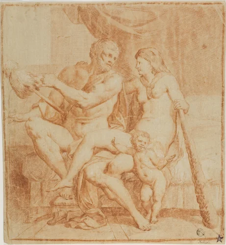 Hercules and Iole by Annibale Carracci, drawing, 1580-1700
