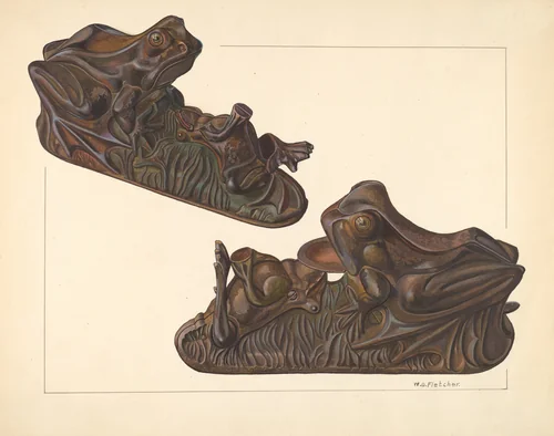 Toy Bank: Frog by William O. Fletcher, index of american design, 1935-1942