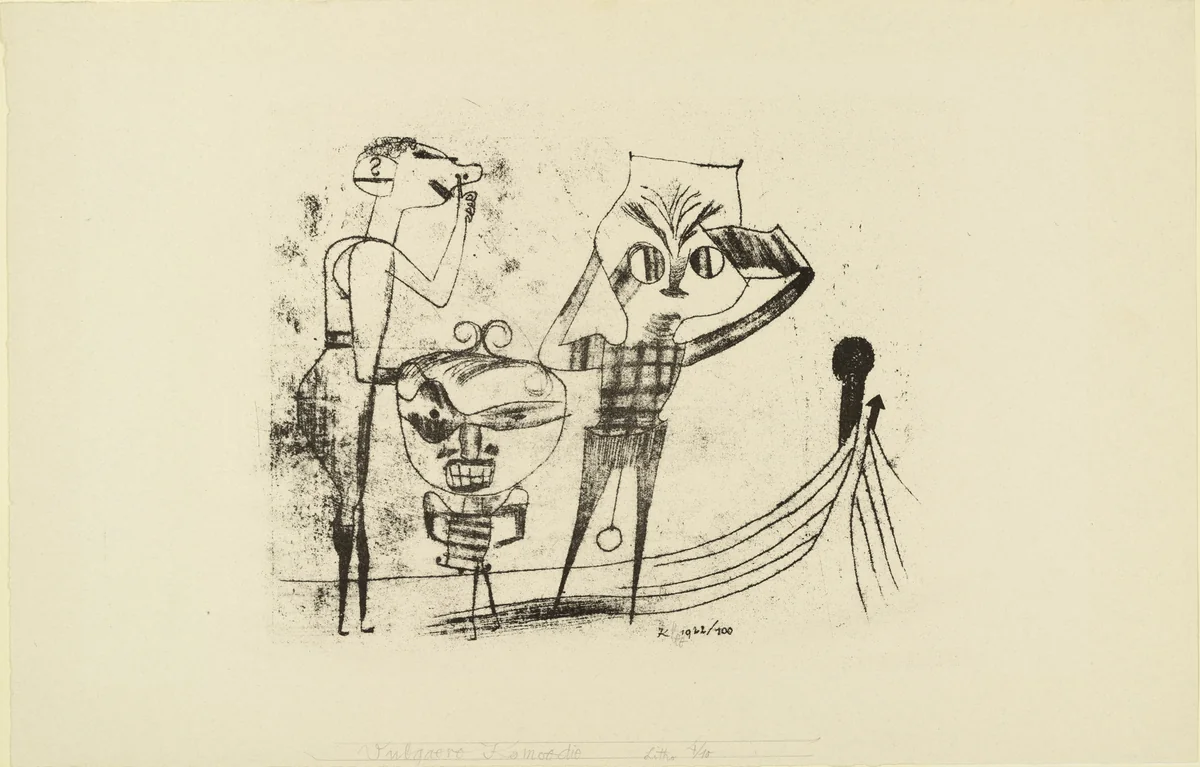 Vulgar Comedy (Vulgäre Komödie) by Paul Klee, print, 1922