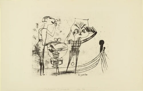 Vulgar Comedy (Vulgäre Komödie) by Paul Klee, print, 1922