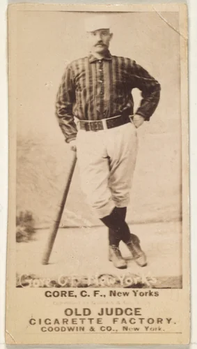 George F. "Piano Legs" Gore, Center Field, New York, from the Old Judge series (N172) for Old Judge Cigarettes by Goodwin & Company, photograph, 1887-1890