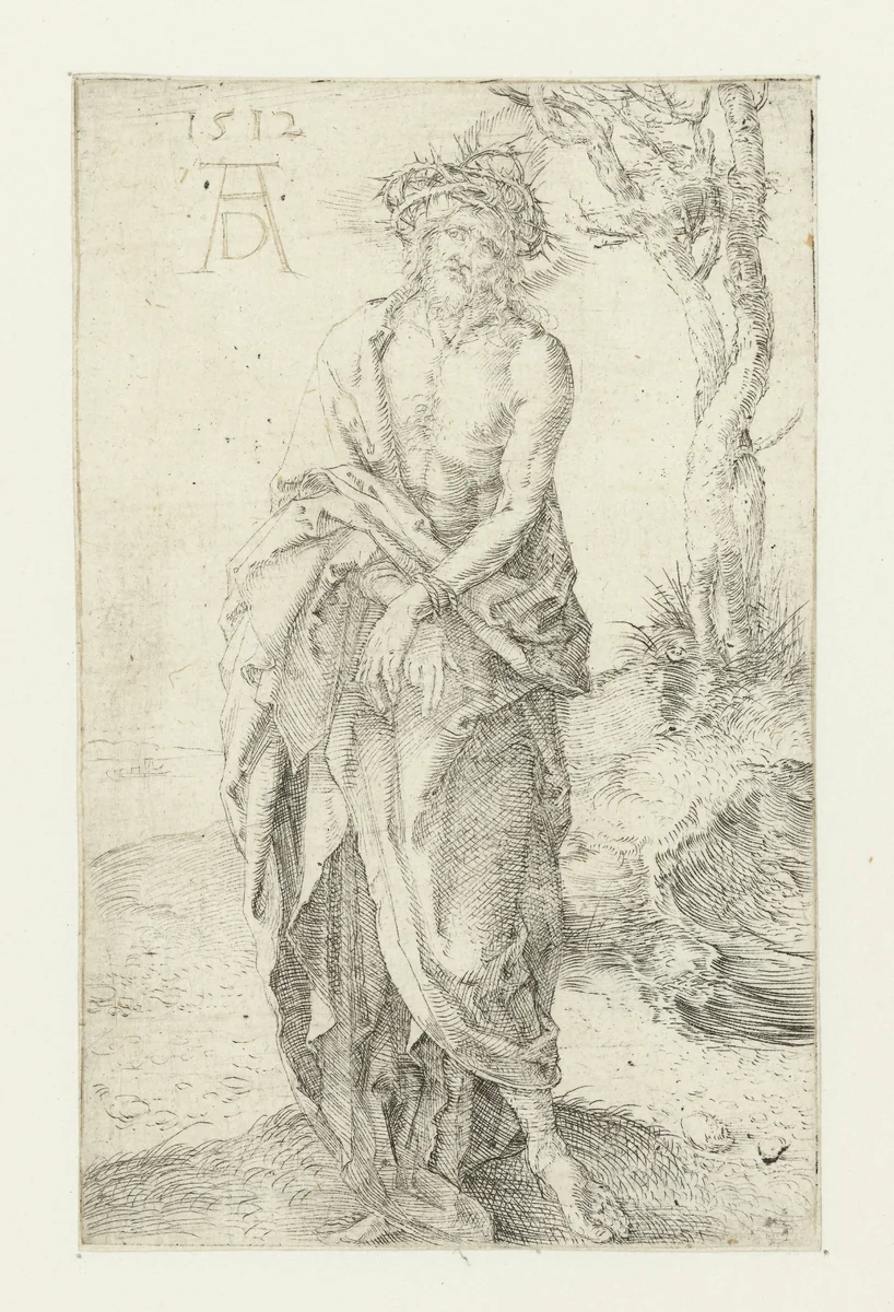Christus als Man van Smarten, met gebonden handen by Unknown, print, 1512