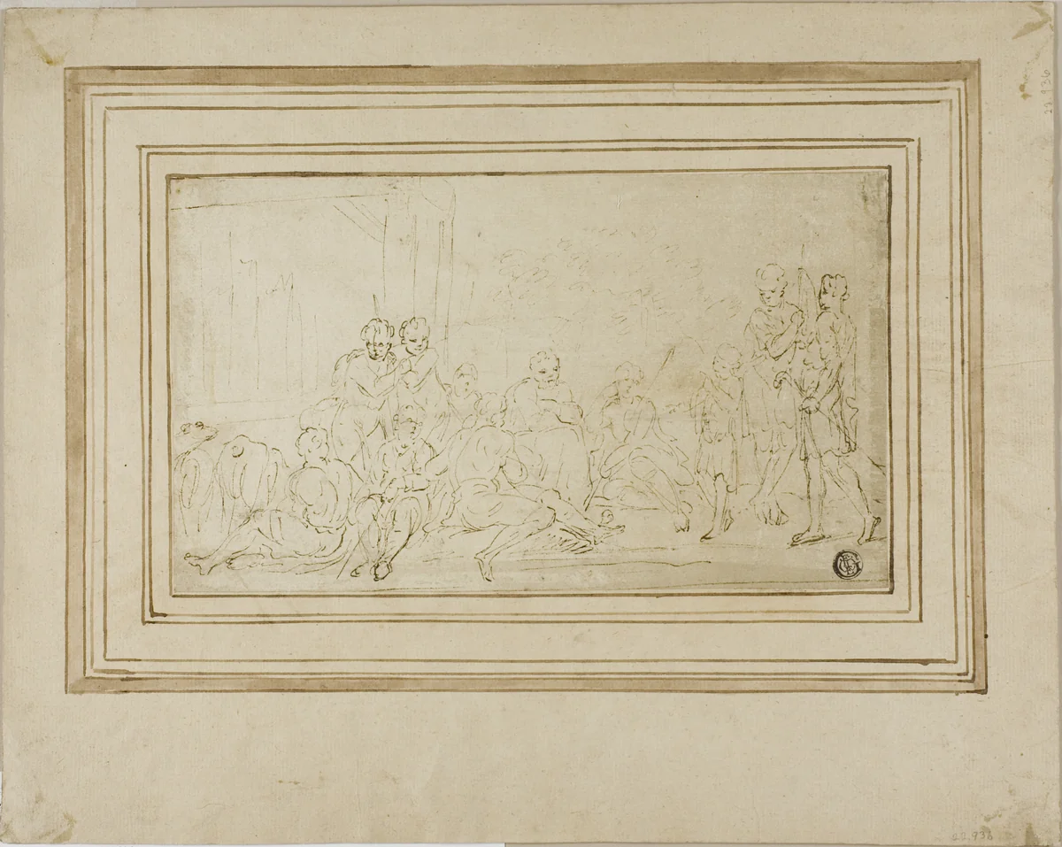 Joseph Interpreting His Dreams to his Brothers by Giuseppe Diamantini, drawing, 1641-1725