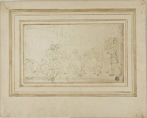 Joseph Interpreting His Dreams to his Brothers by Giuseppe Diamantini, drawing, 1641-1725
