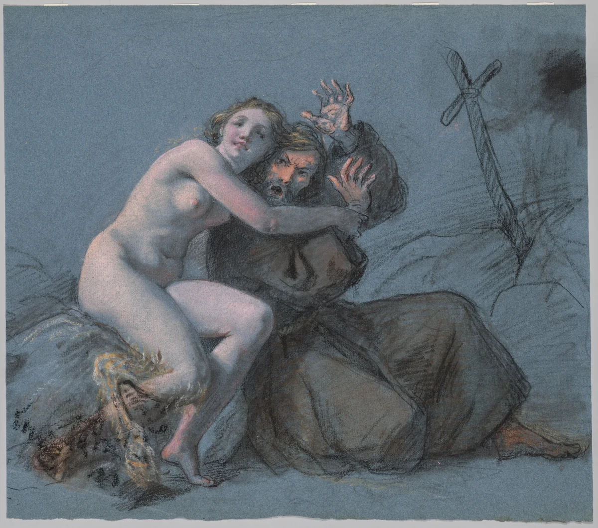The Temptation of St. Anthony by Julien Léopold Boilly, drawing, 1800-1899