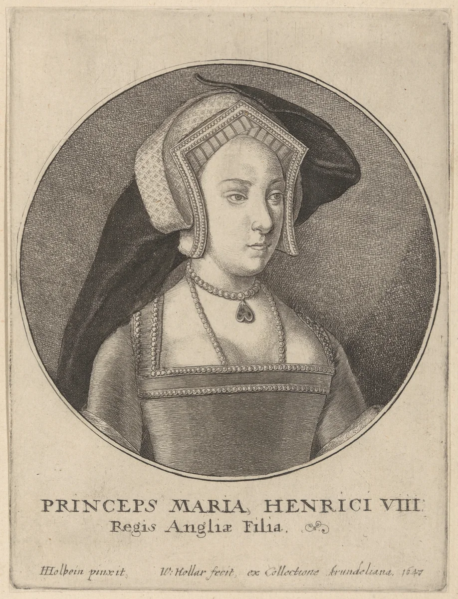 Princeps Maria Henrici VIII Regis Angliæ Filia by Wenceslaus Hollar, print, 1647