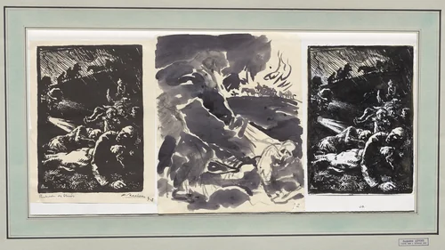 Recherche des blessés by Auguste Louis Lepère, drawing, 1914