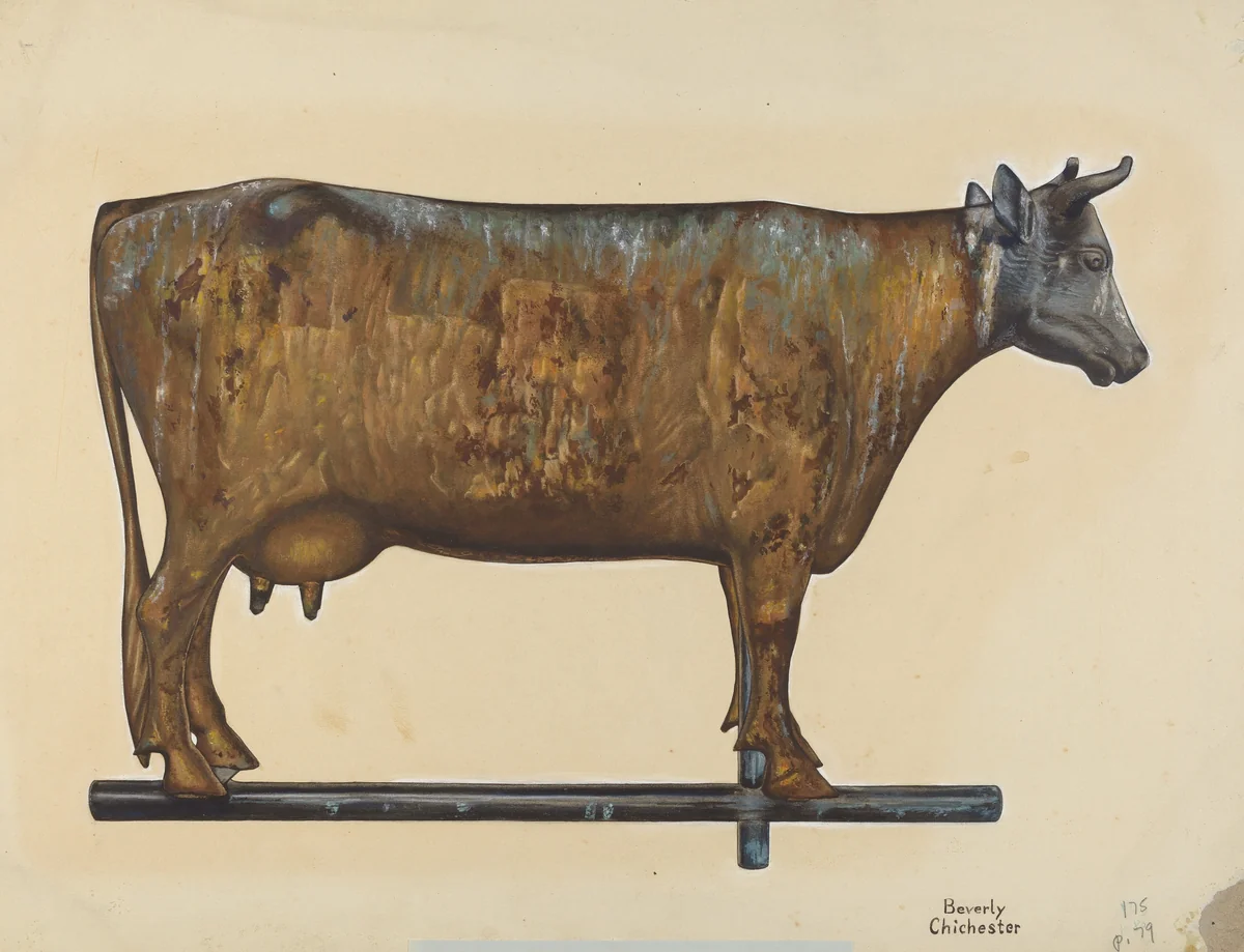 Cow Weather Vane by Beverly Chichester, index of american design, 1938