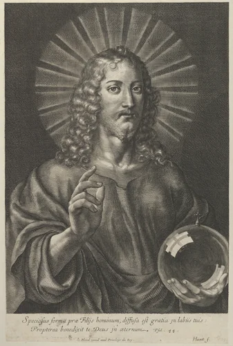 The Savior with the Globe in his Hand by Grégoire Huret, print, 1620-1670