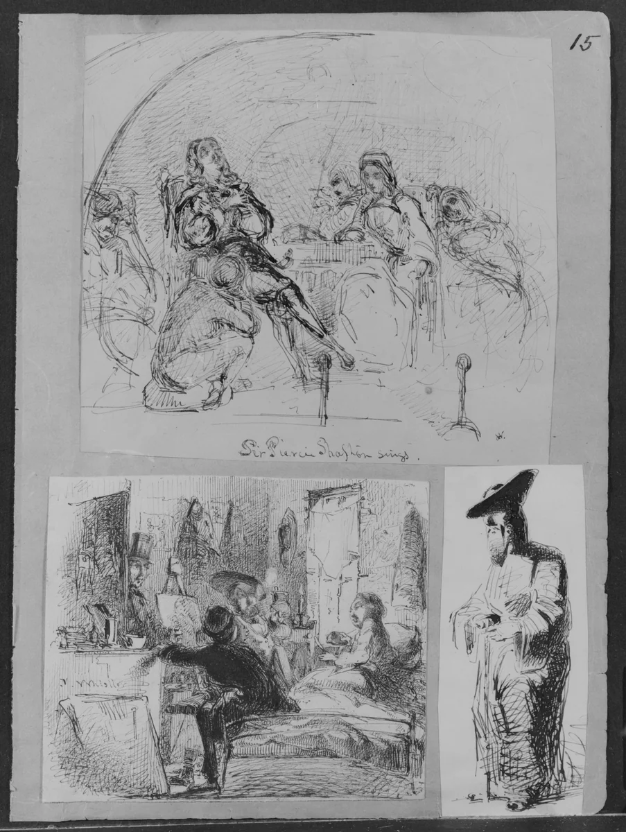 Artist's Studio (from Sketchbook) by James McNeill Whistler, artwork, 1854-1855