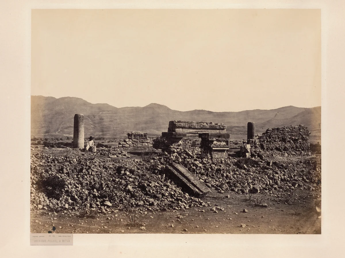Second Palace at Mitla, Mexico. by Désiré Charnay, photograph, 1860