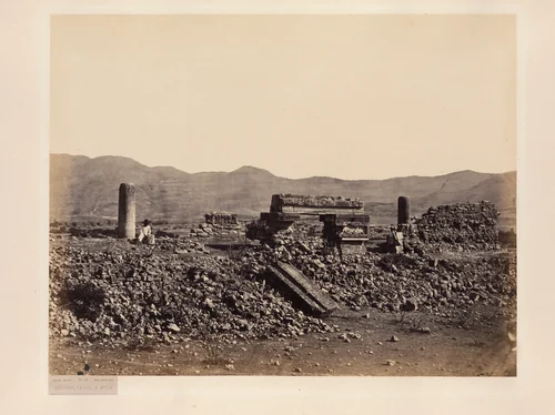 Second Palace at Mitla, Mexico. by Désiré Charnay, photograph, 1860