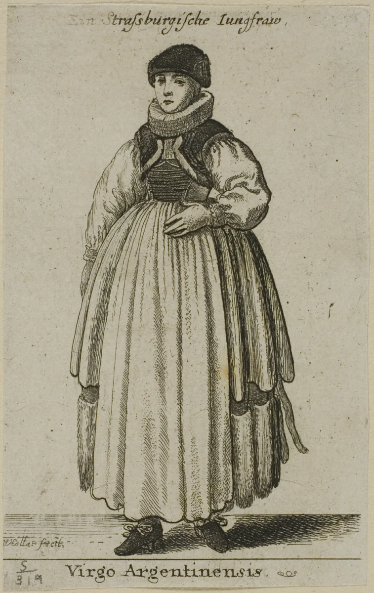 Strasbourg Woman by Wenceslaus Hollar, print, 1644-1650