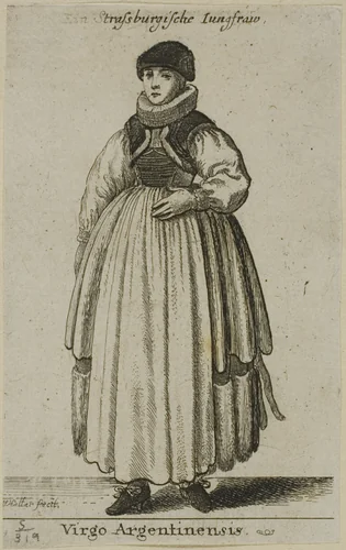 Strasbourg Woman by Wenceslaus Hollar, print, 1644-1650