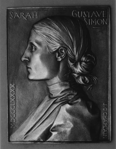Portrait of Mme. Sarah Gustave Simon (French, 1858-1925) by Jules-Clément Chaplain, metalwork, 1890