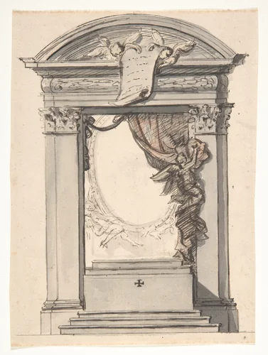 Design for an altar by Hendrik-Frans Verbruggen, drawing, 1686-1724