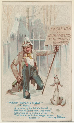 Poetry Repeats Itself, from the Snapshots from "Puck" series (N128) issued by Duke Sons & Co. to promote Honest Long Cut Tobacco by W. Duke, Sons & Co., print, 1888