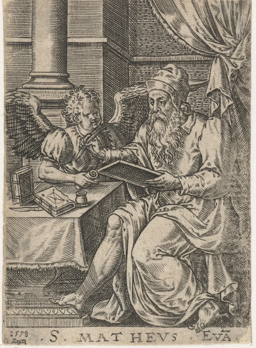 Evangelist Matteüs by Unknown, print, 1578