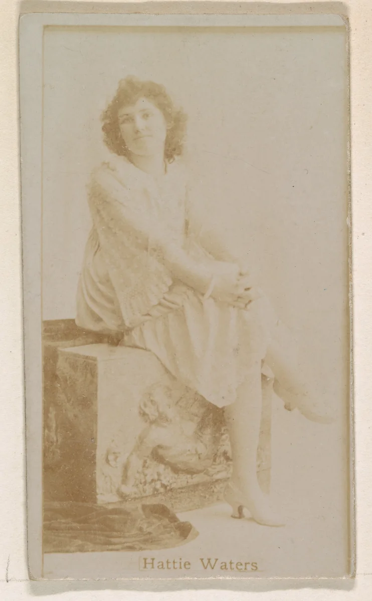 Hattie Waters, from the Actresses series (N245) issued by Kinney Brothers to promote Sweet Caporal Cigarettes by Kinney Brothers Tobacco Company, photograph, 1890