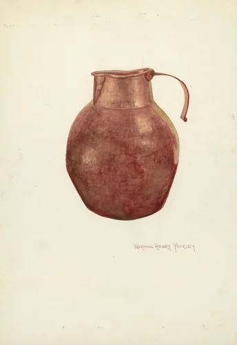 Copper Pitcher by N.H. Yeckley, index of american design, 1935-1942