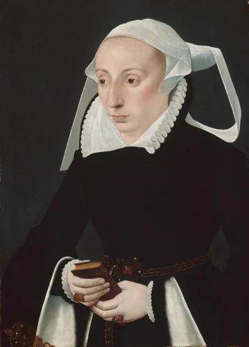 Portrait of a Woman with a Prayer Book by Bartholomäus Bruyn the Younger, painting, 1560-1570