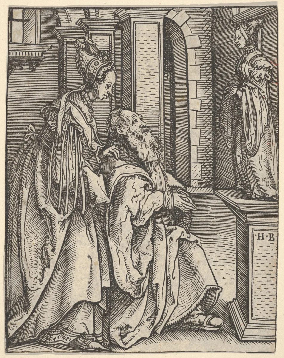 Solomon Adoring the Idols, from "Women's Wile" (Weiberlisten) by Hans Burgkmair, print, 1498-1531
