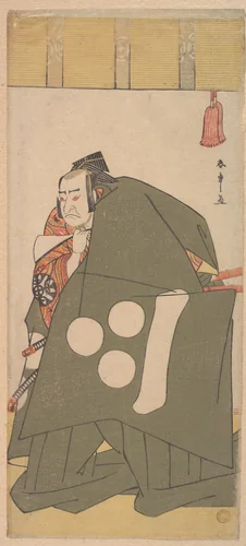 The Actor Nakamura Nakazo in Shibaraku in Dark Green Robes by Katsukawa Shunshô (勝川春章), print, 1771-1791