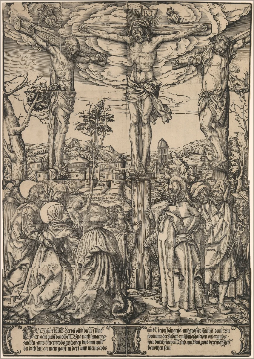 The Crucifixion by Hans Burgkmair, print, 1527