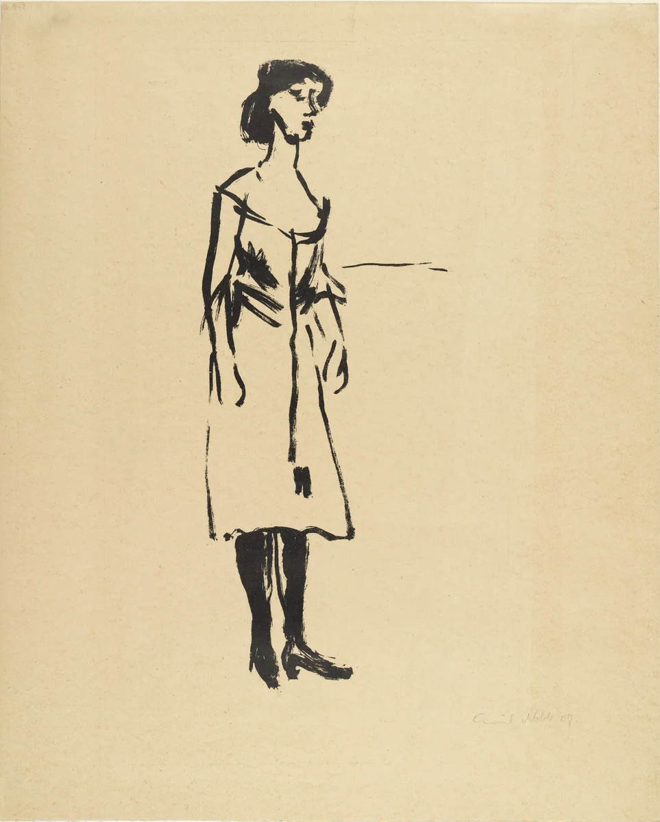 Tingel-Tangel Singer (Tingel-Tangel-Sängerin) by Emil Nolde, print, 1907