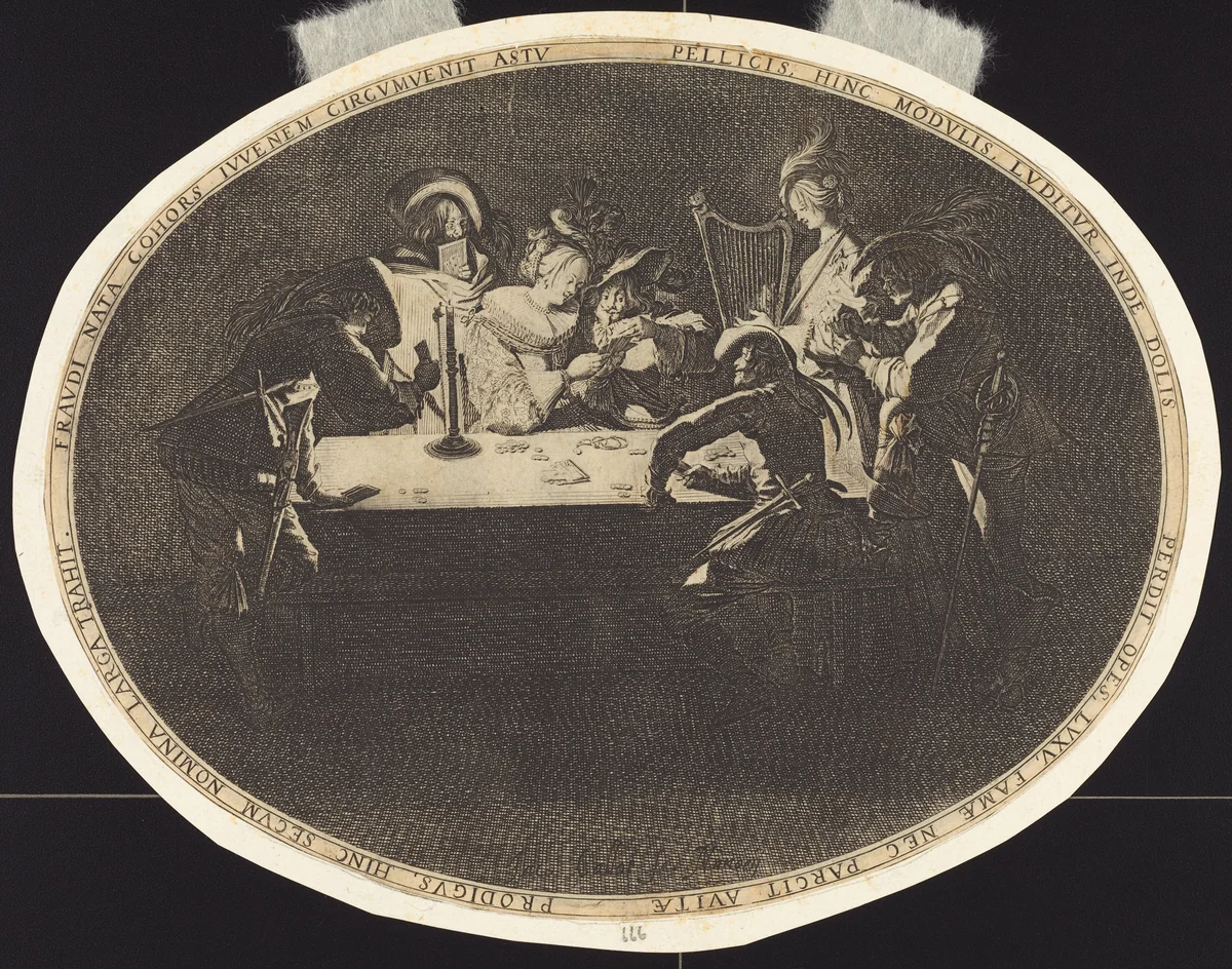 The Card Players by Jacques Callot, print, 1628