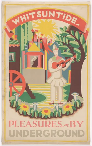 Whitsuntide Pleasures by Underground (Poster for London Transport) by E. McKnight Kauffer, design, 1925