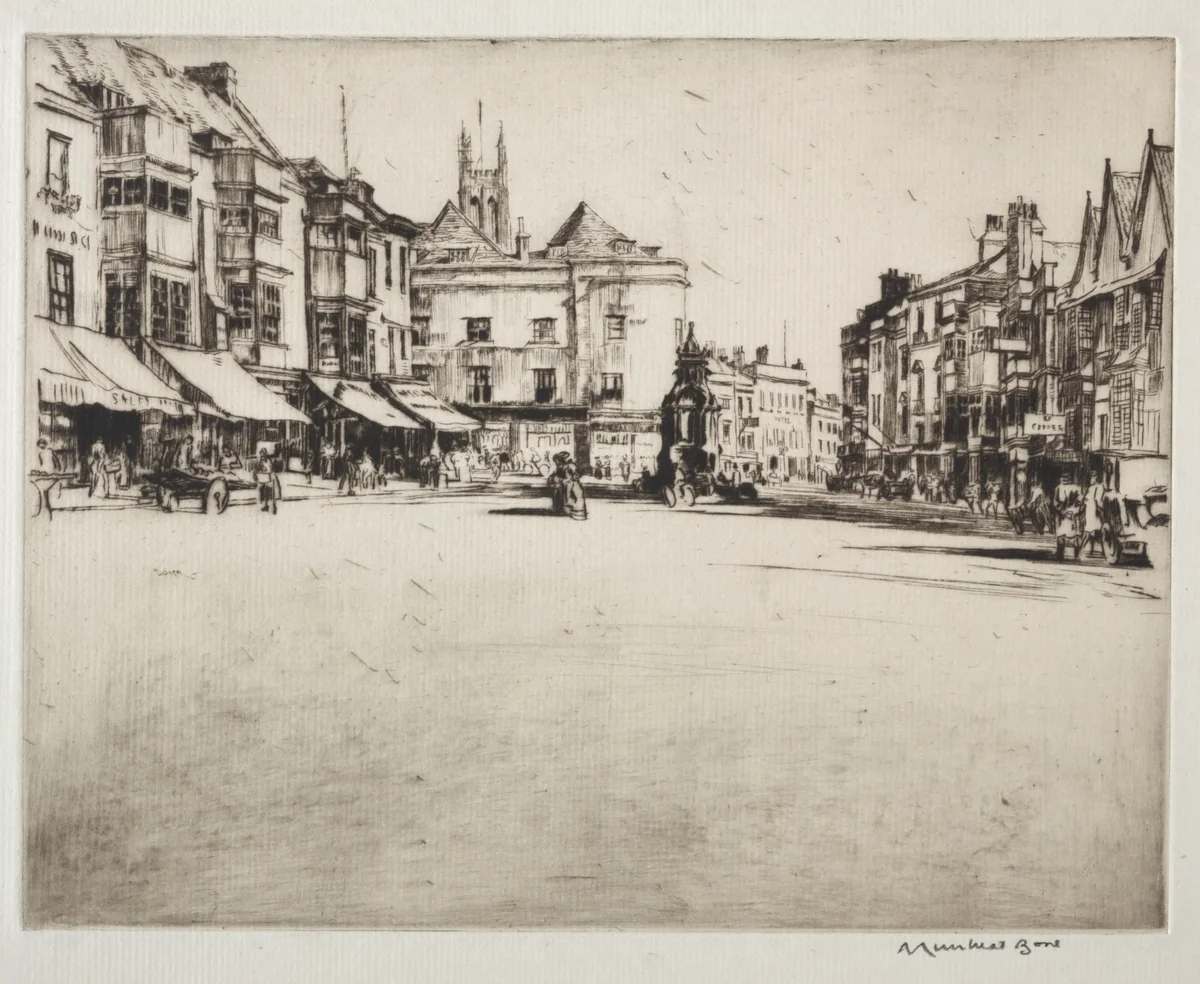 The Market Place, Wells by Muirhead Bone, print