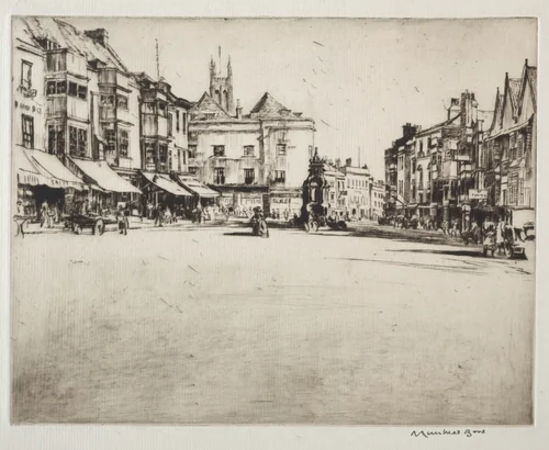 The Market Place, Wells by Muirhead Bone, print