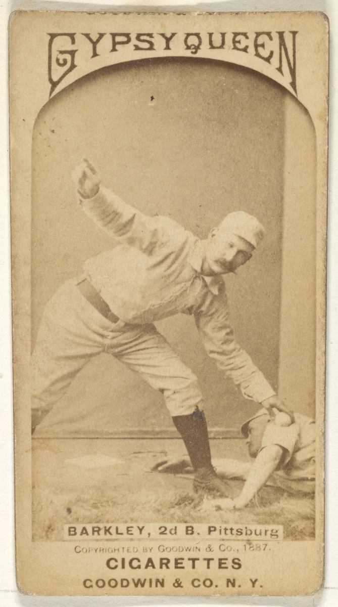 Sam Barkley, 2nd Base, Pittsburgh, from the Old Judge series (N172) for Old Judge and Gypsy Queen Cigarettes by Goodwin & Company, photograph, 1887