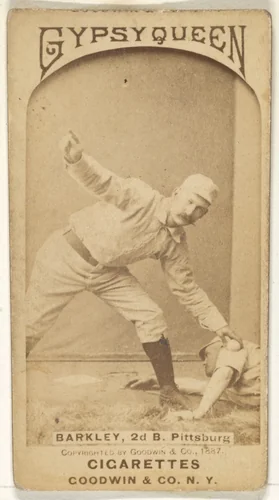 Sam Barkley, 2nd Base, Pittsburgh, from the Old Judge series (N172) for Old Judge and Gypsy Queen Cigarettes by Goodwin & Company, photograph, 1887