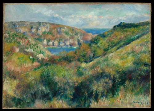 Hills around the Bay of Moulin Huet, Guernsey by Auguste Renoir, painting, 1883
