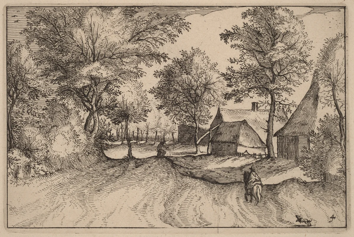 Village Road by Claes Jansz Visscher, print, 1612