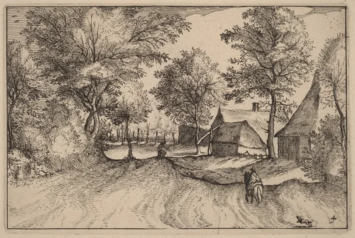 Village Road by Claes Jansz Visscher, print, 1612